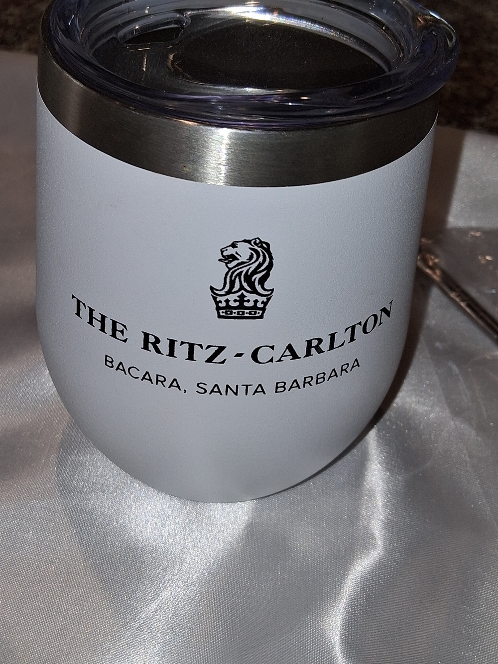 White Insulated Tumbler From ,The Ritz carlton- Bacara, Santa Barbara.New
